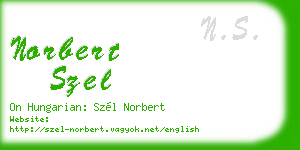 norbert szel business card