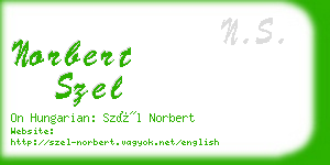 norbert szel business card